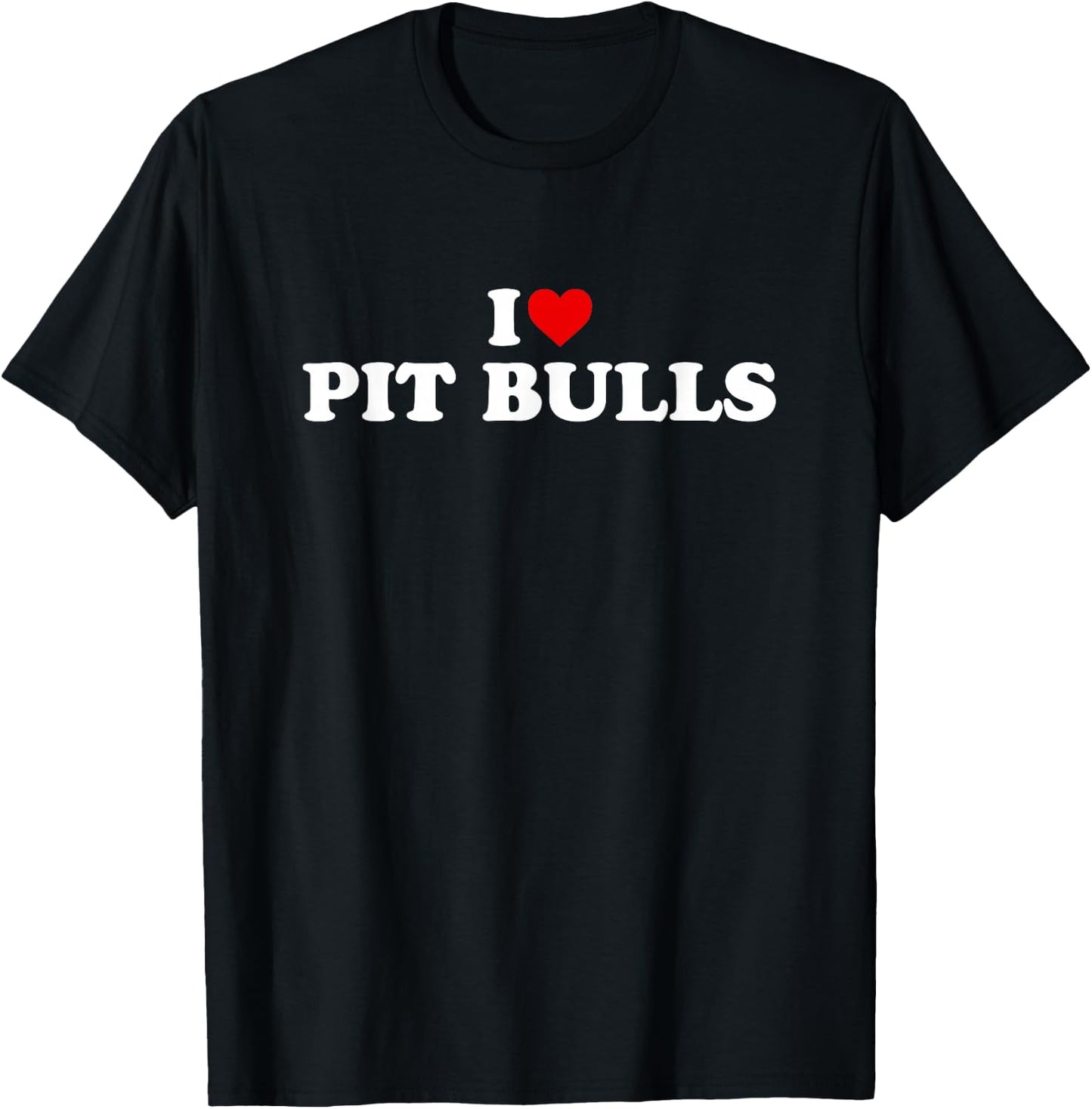 I Love Pit Bulls - Heart T-Shirt - T-Shirt | Black