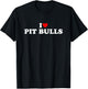I Love Pit Bulls - Heart T-Shirt - T-Shirt | Black