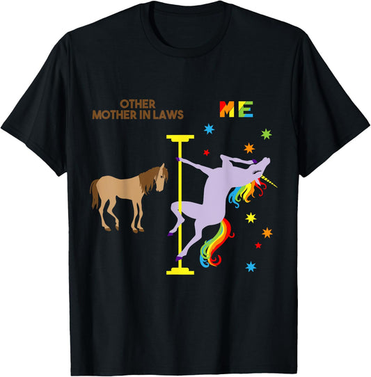 Mother in Law Unicorn Shirt Funny Rainbow Gifts for Mom T-Shirt - T-Shirt | Black