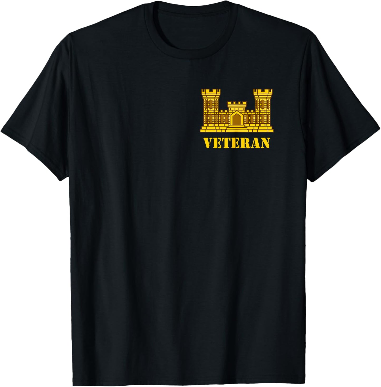 Custom Army Designs US Army Engineer Veteran - Corps of Engineers - 12B T-Shirt - T-Shirt | Black