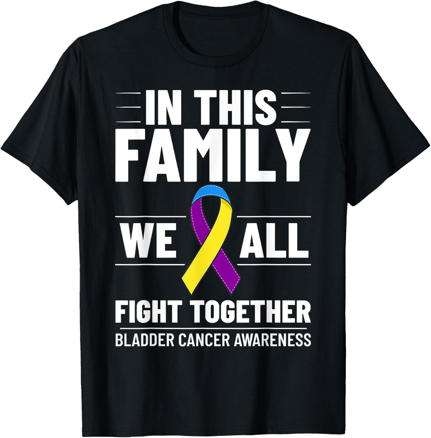 Bladder Cancer Ribbon Awareness Chemo Survivor T-Shirt - T-Shirt | Black