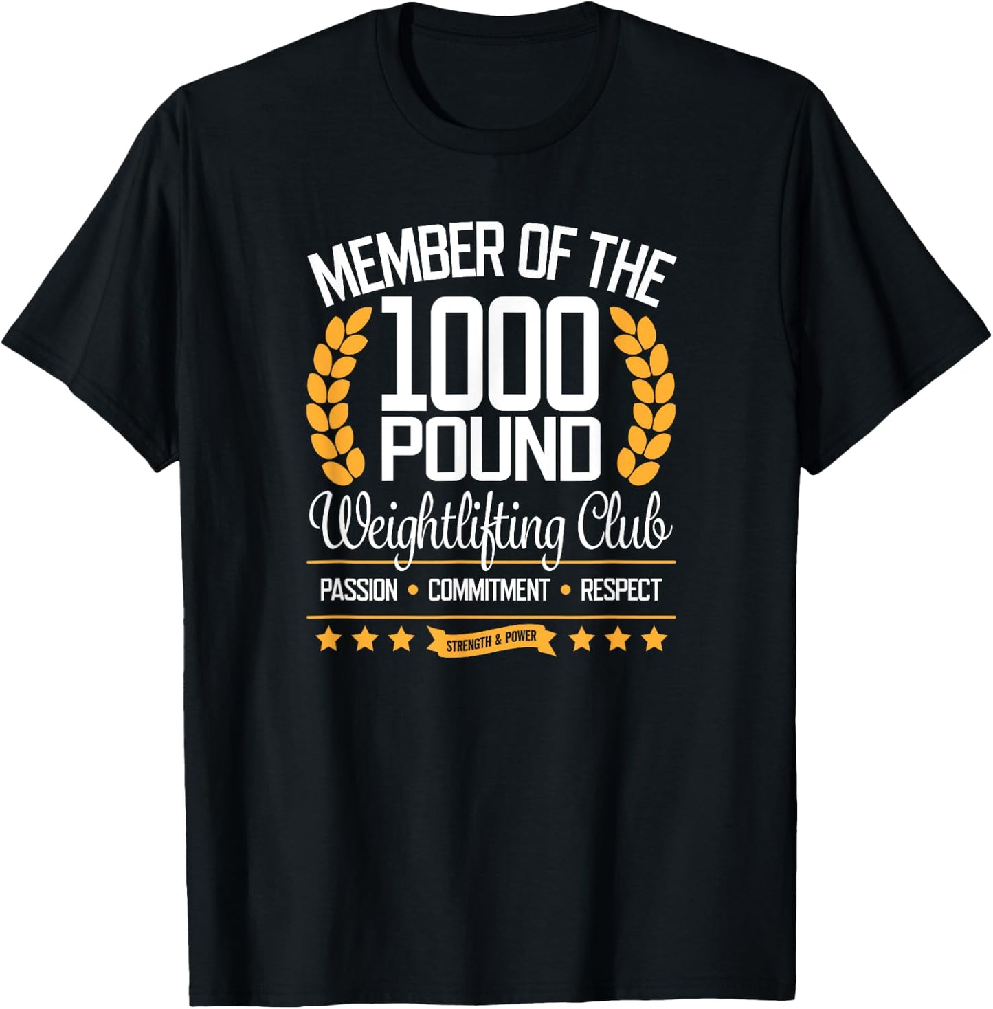 Powerlifter Bodybuilder Gift 1000 Pound Club T-Shirt - T-Shirt | Black
