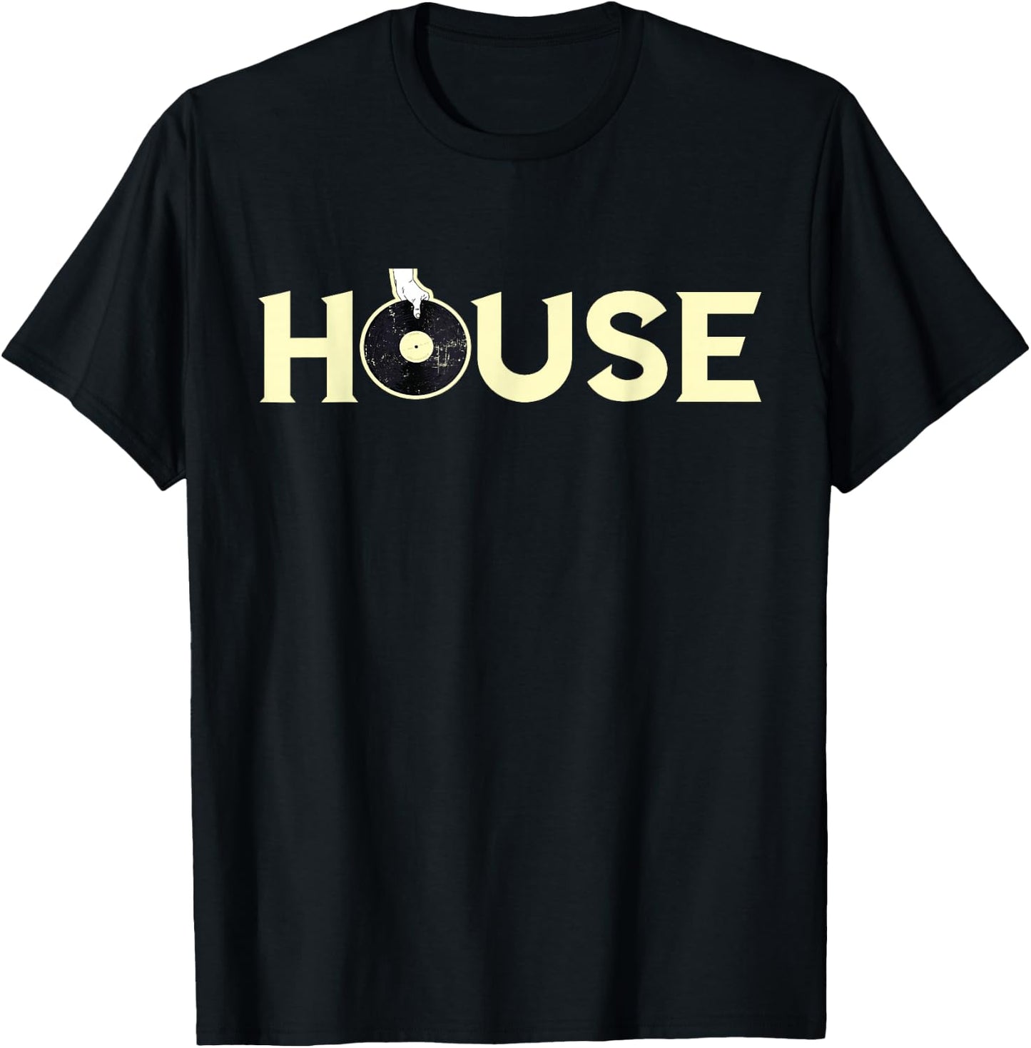 House DJ Dance Club Disc Jockey Turntable Musician T-Shirt - T-Shirt | Black