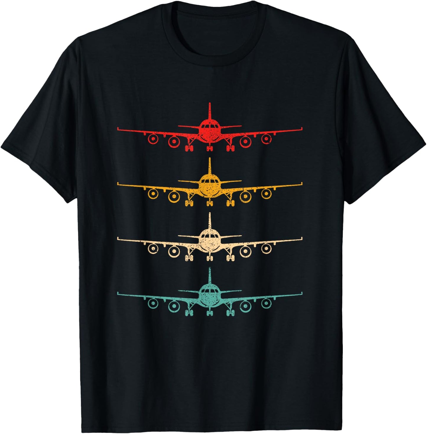 Airline Pilot Shirts Colorful Flying Airplanes - Airline Pilot Airplane Aircraft , Black T-Shirt - T-Shirt | Black