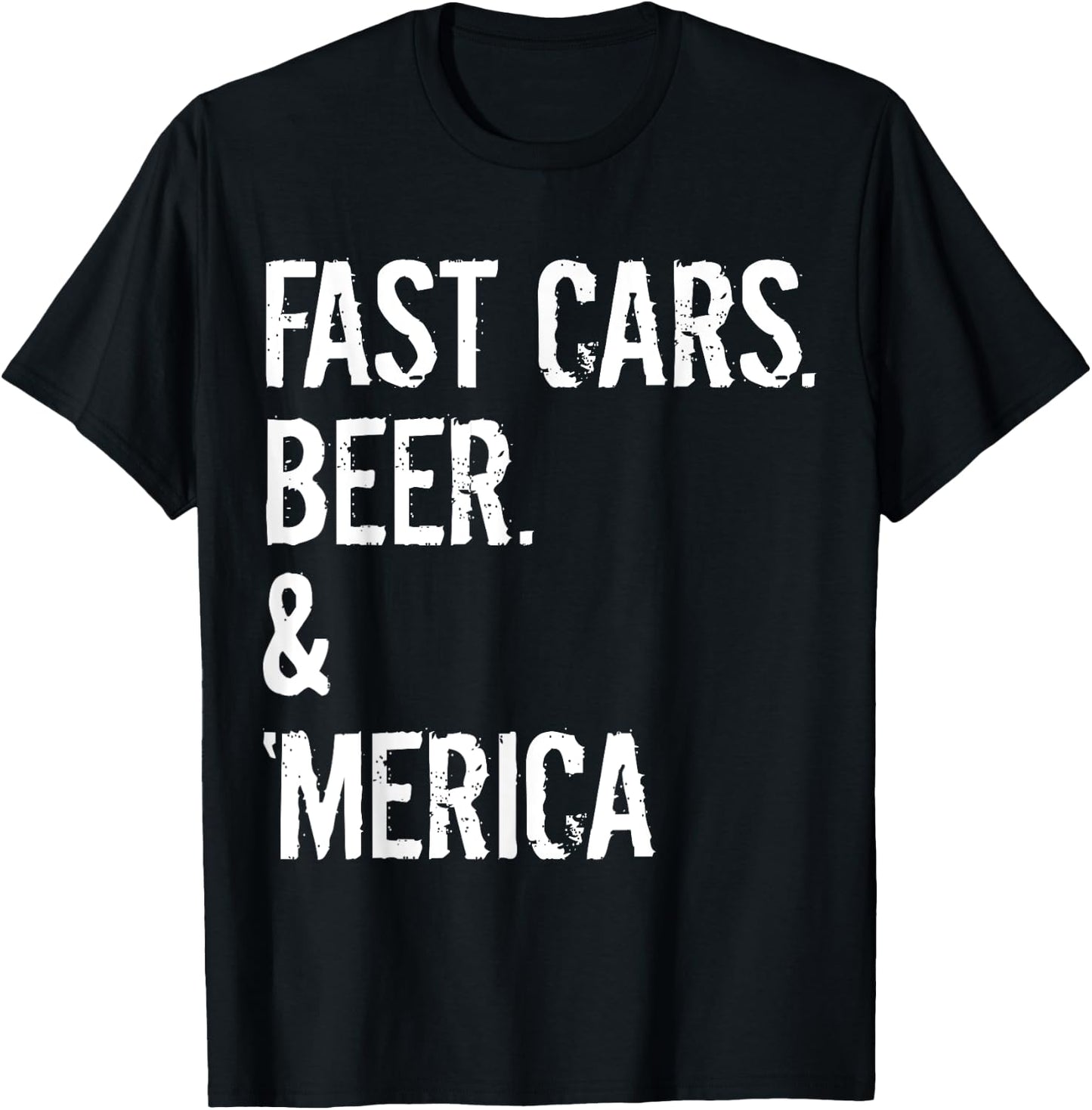 Classic Car Lover Muscle Car Dad FAST CARS BEER AMERICA T-Shirt - T-Shirt | Black
