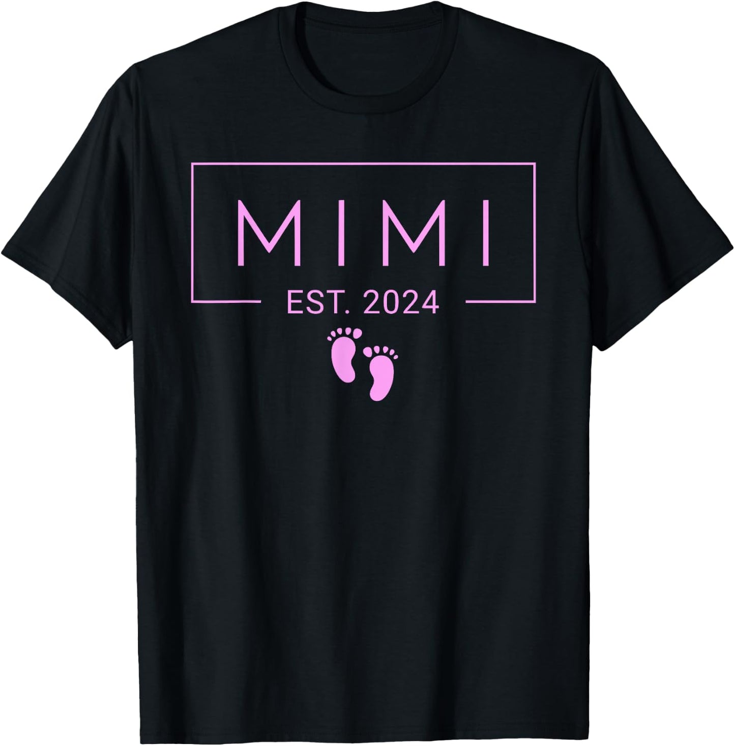 Mimi Established Est 2024 Girl Newborn New Meemaw T-Shirt - T-Shirt | Black
