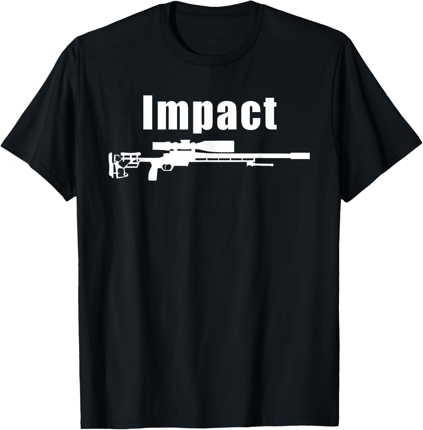 Impact Precision Rifle Long Range Shooter Marksman Design T-Shirt - T-Shirt | Black
