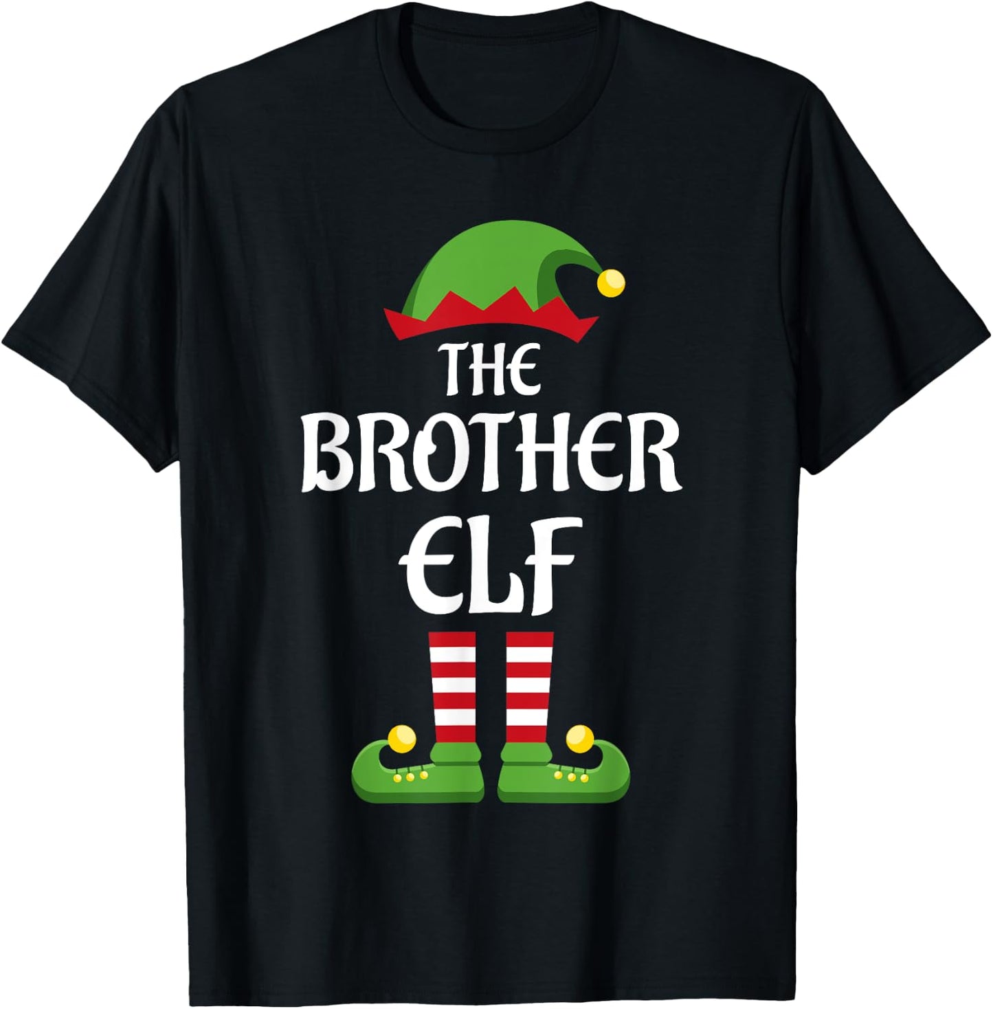 Brother Elf Family Matching Group Christmas T-Shirt - T-Shirt | Black