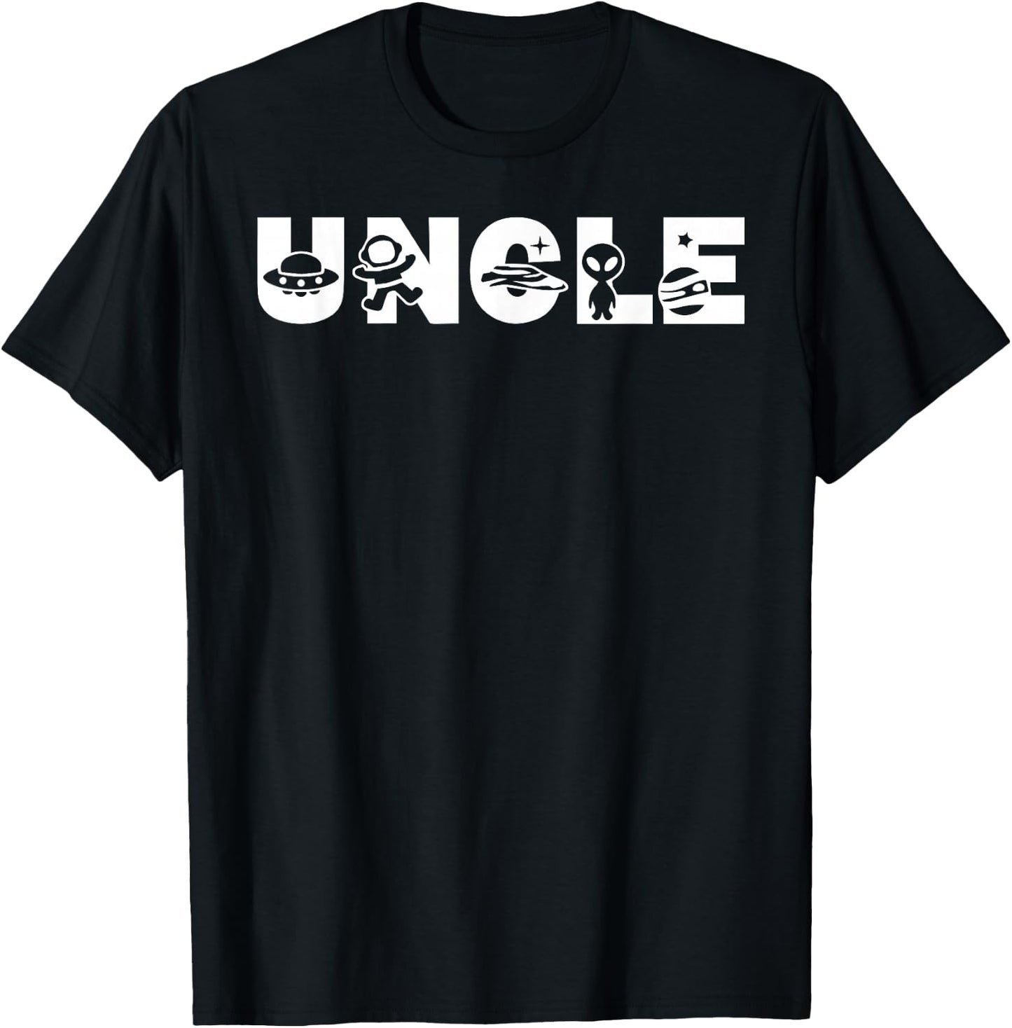 Funny Uncle Space Astronaut Birthday Party T-Shirt - T-Shirt | Black