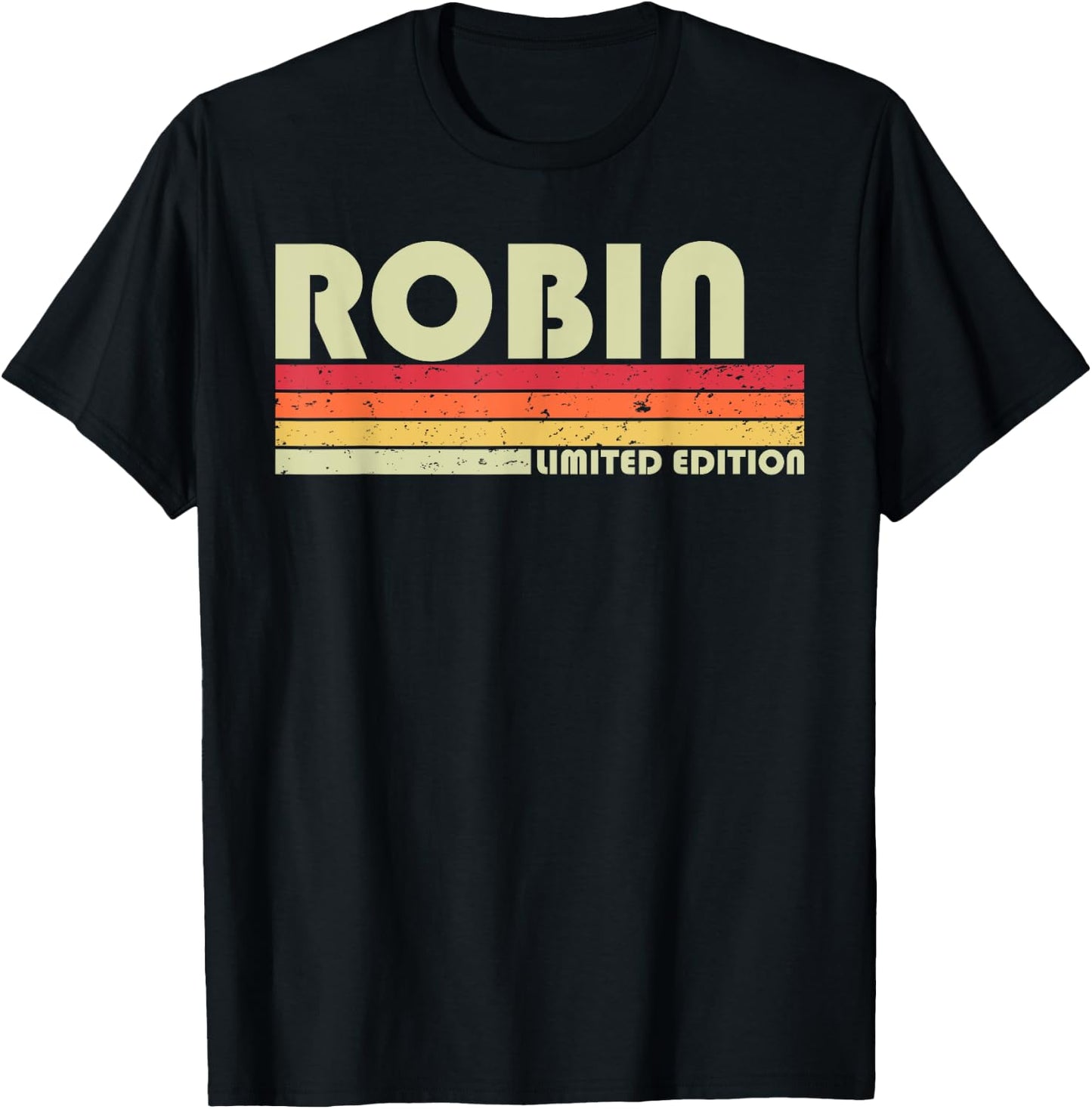 ROBIN Gift Name Personalized Retro Vintage 80s 90s Birthday T-Shirt - T-Shirt | Black