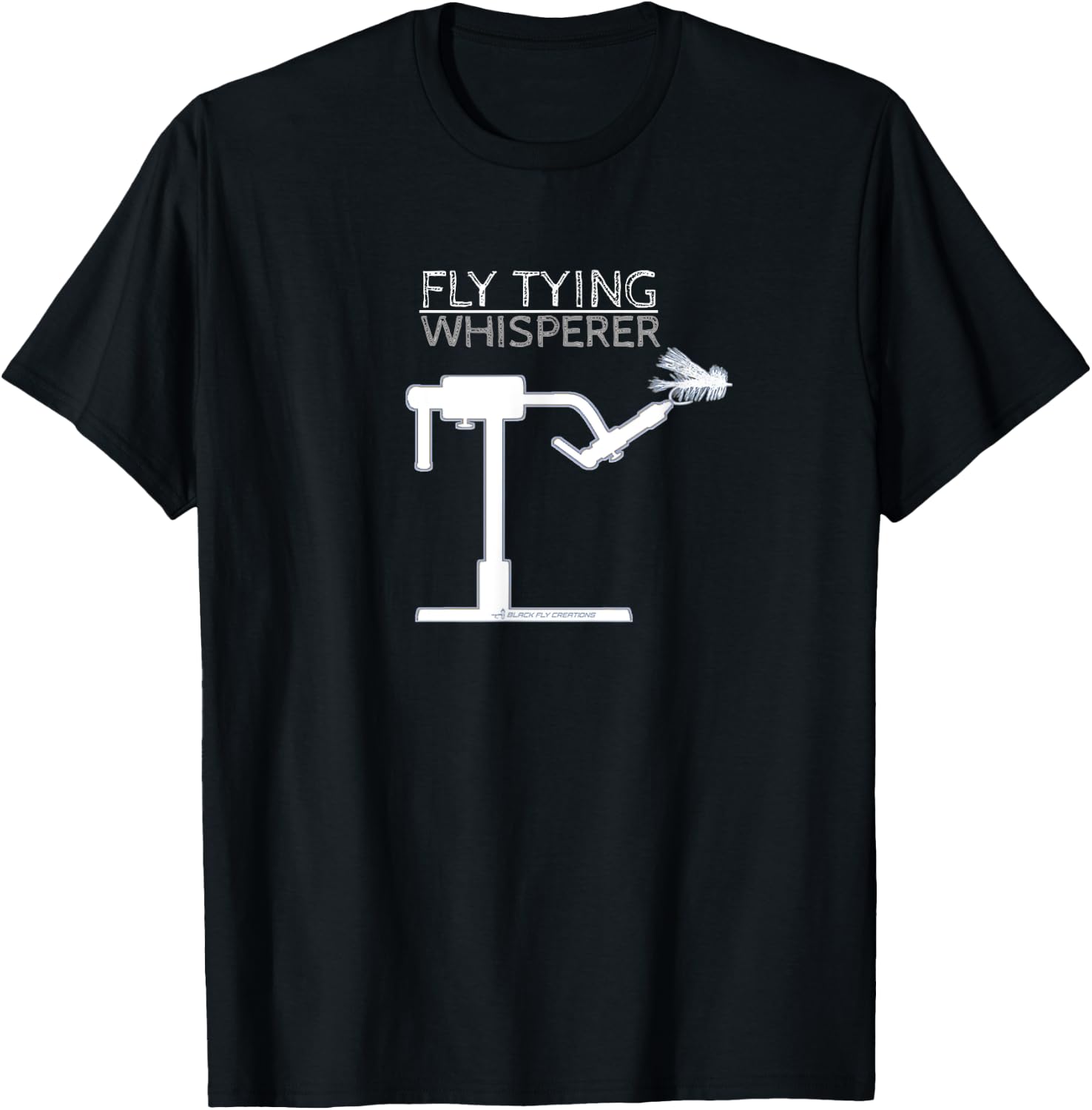 Fly Tying Shirts & Fly Fishing Gifts by Black Fly T-Shirt - T-Shirt | Black