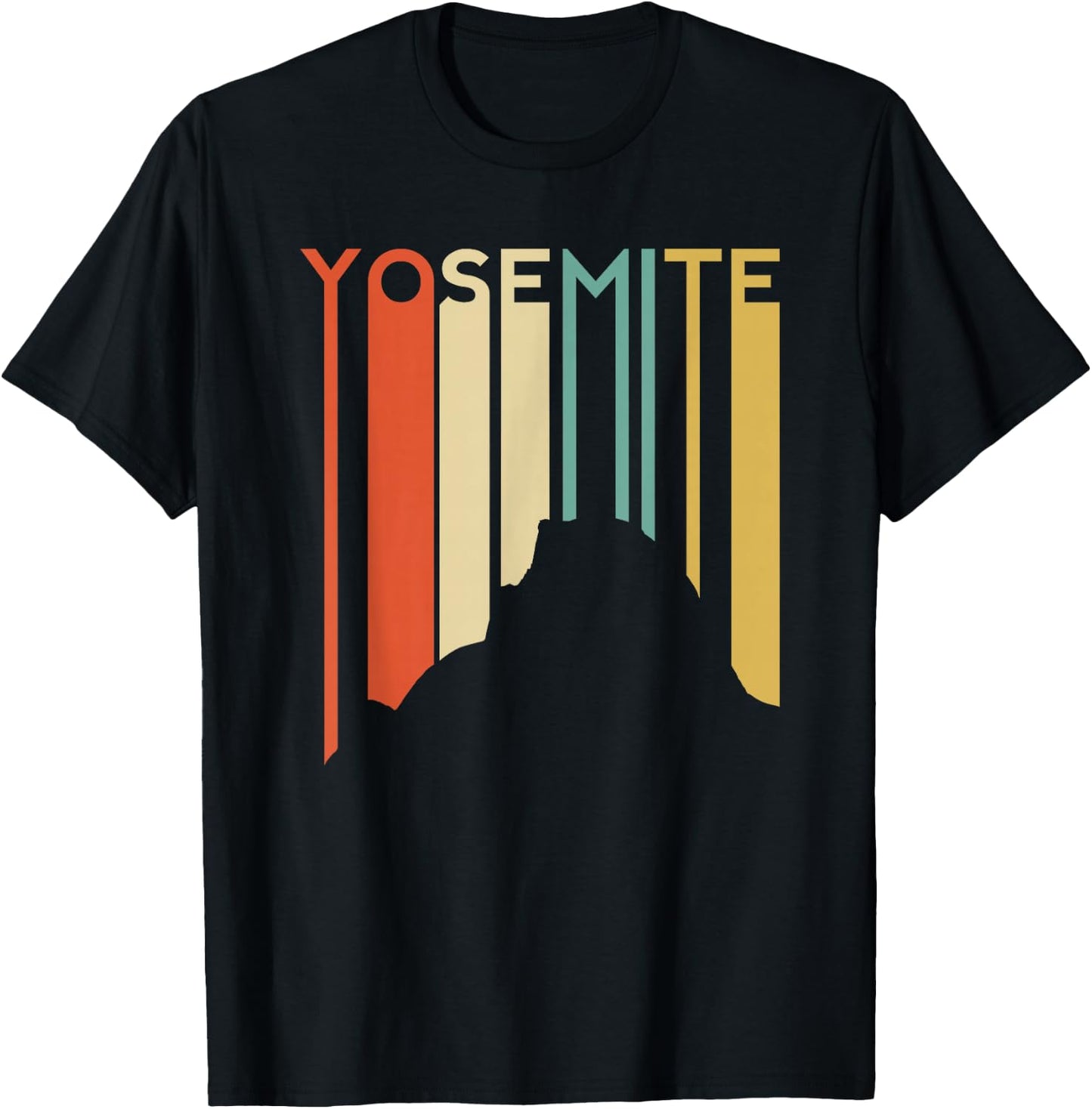 Yosemite National Park Vintage Retro Half Dome California Ca T-Shirt - T-Shirt | Black