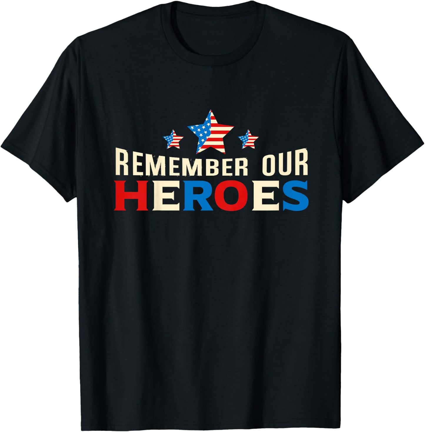 Remember Our Heroes Shirt | Memorial Day T Shirt For Kids T-Shirt - T-Shirt | Black