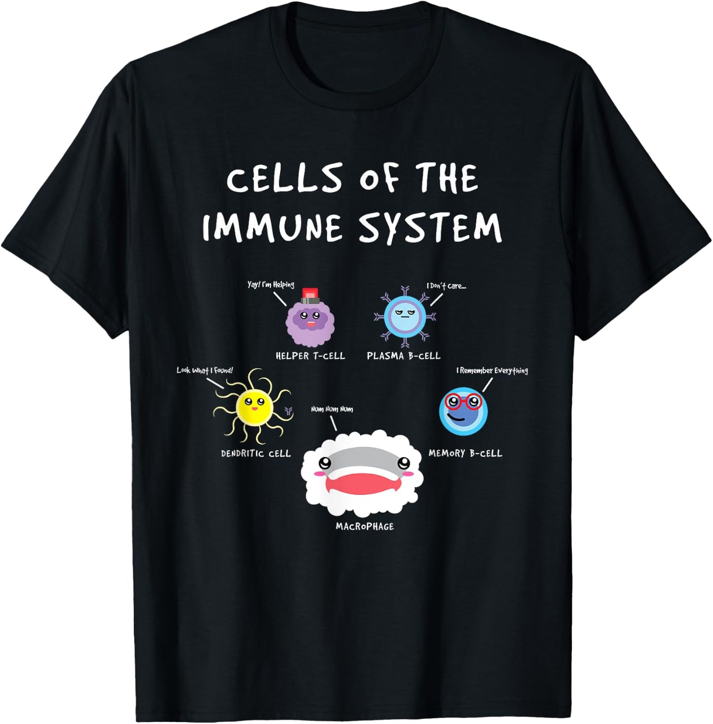 Immunology Lover Cells Of the Immune System Scientist T-Shirt - T-Shirt | Black