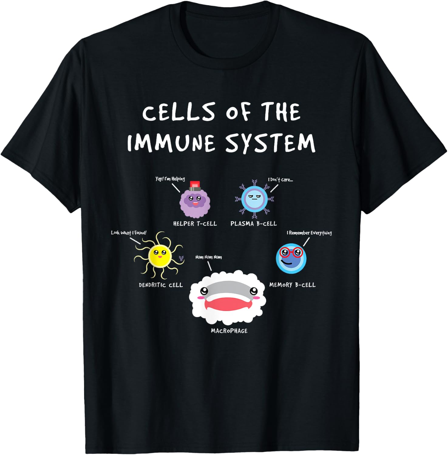 Immunology Lover Cells Of the Immune System Scientist T-Shirt - T-Shirt | Black