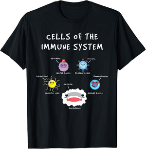 Immunology Lover Cells Of the Immune System Scientist T-Shirt - T-Shirt | Black