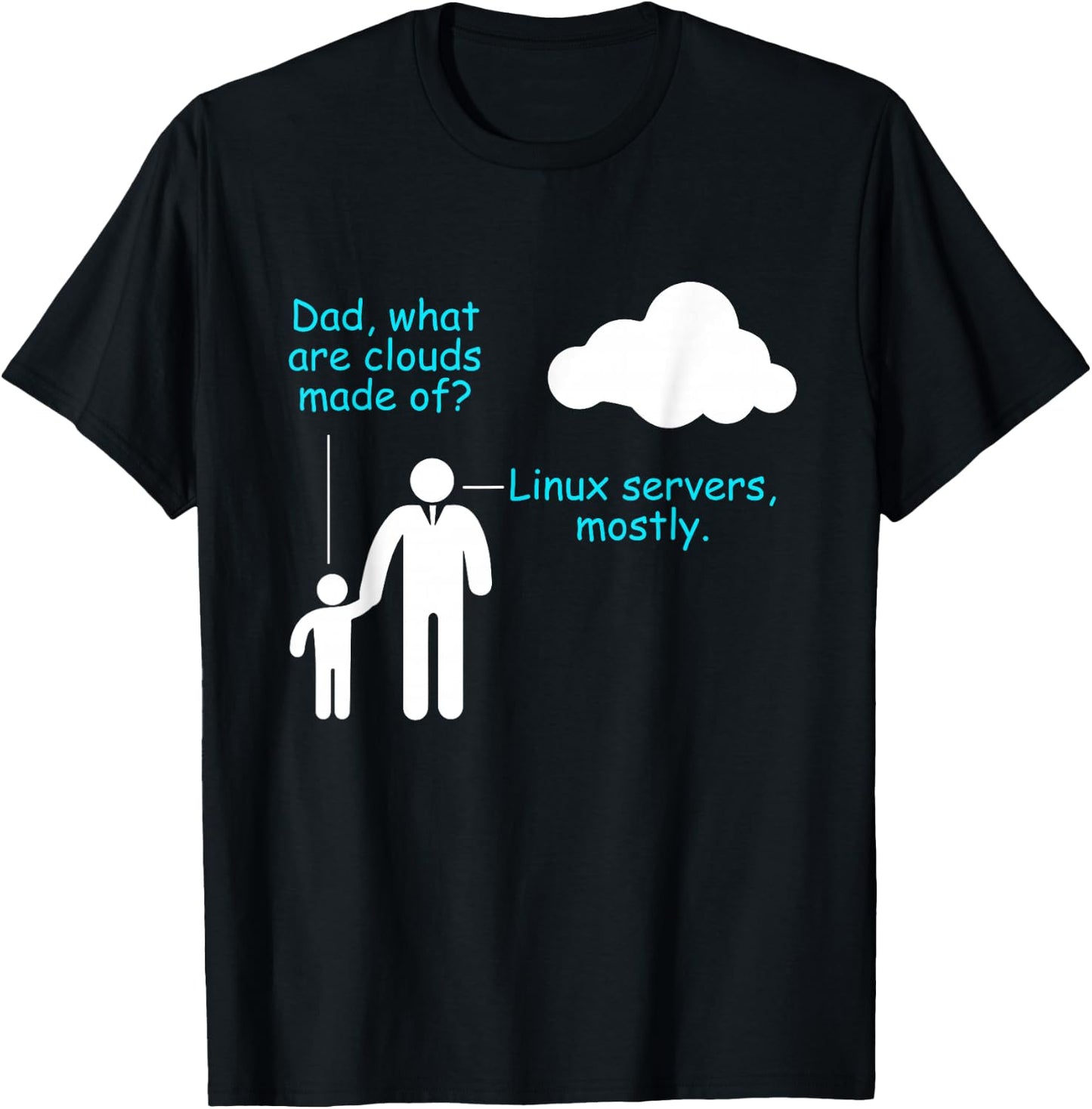 Coder Software Developer Joke Cloud Linux Server Coder T-Shirt - T-Shirt | Black