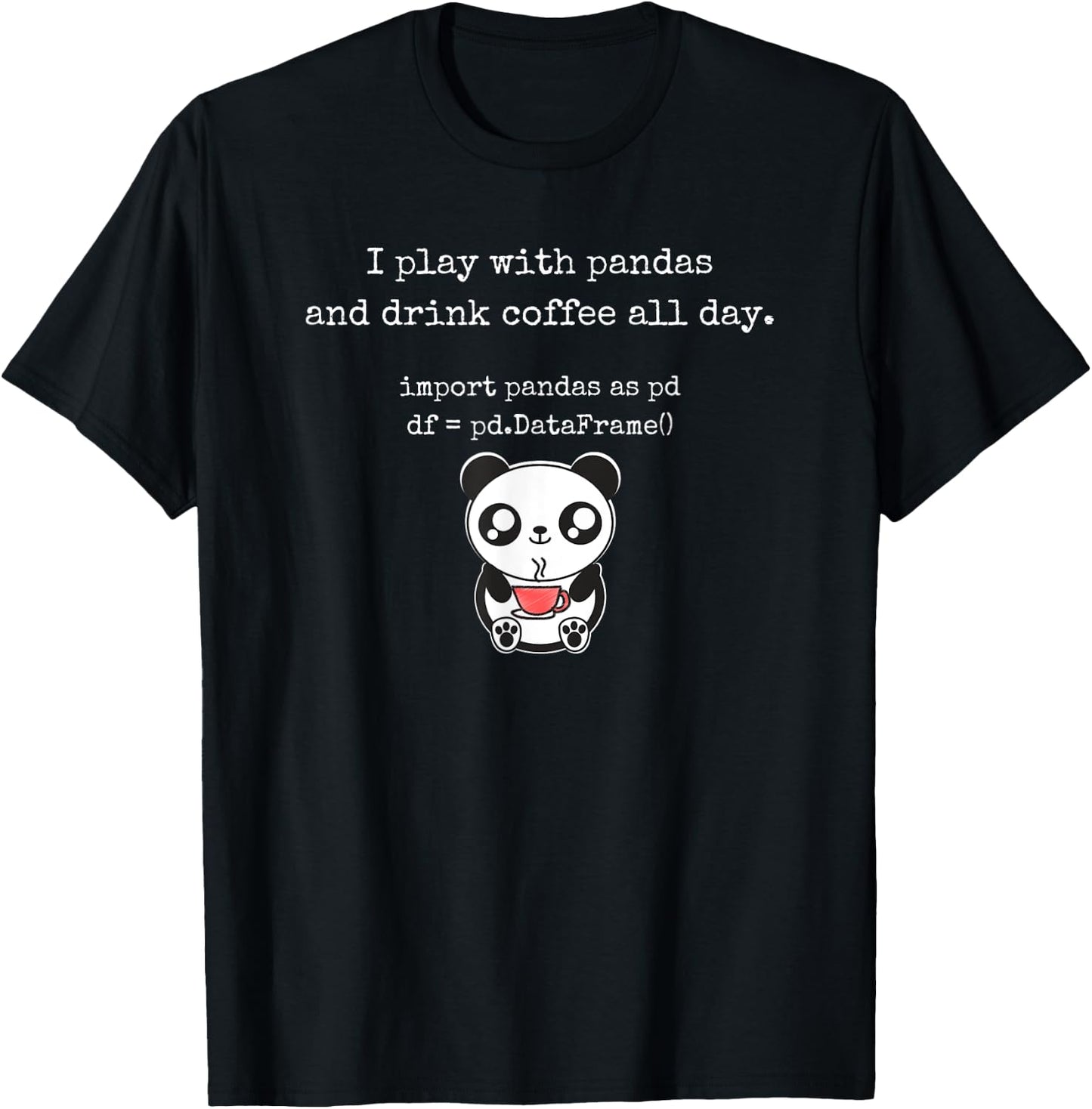 Funny Python Programming t shirt with cute panda and co T-Shirt - T-Shirt | Black