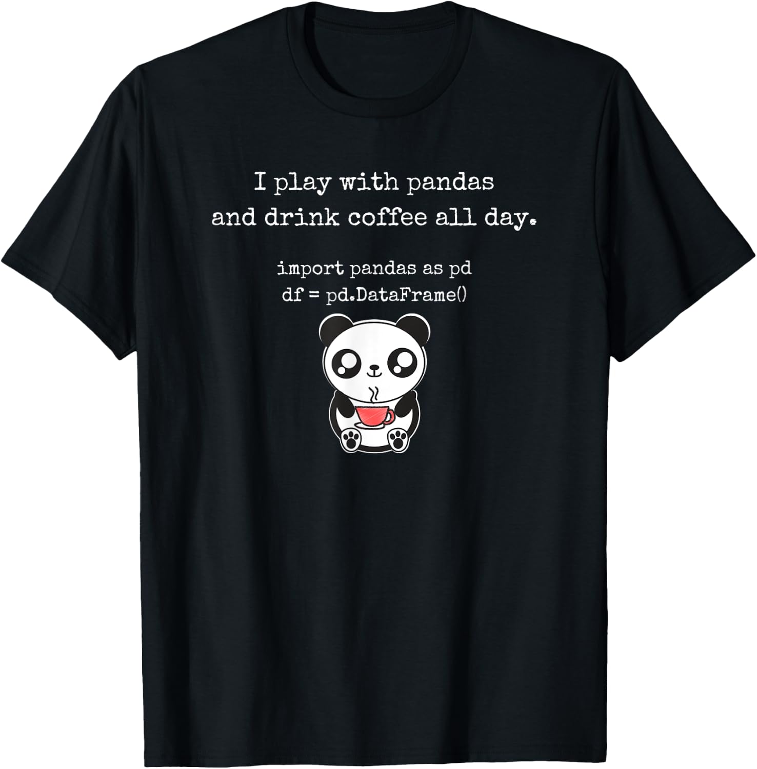 Funny Python Programming t shirt with cute panda and co T-Shirt - T-Shirt | Black
