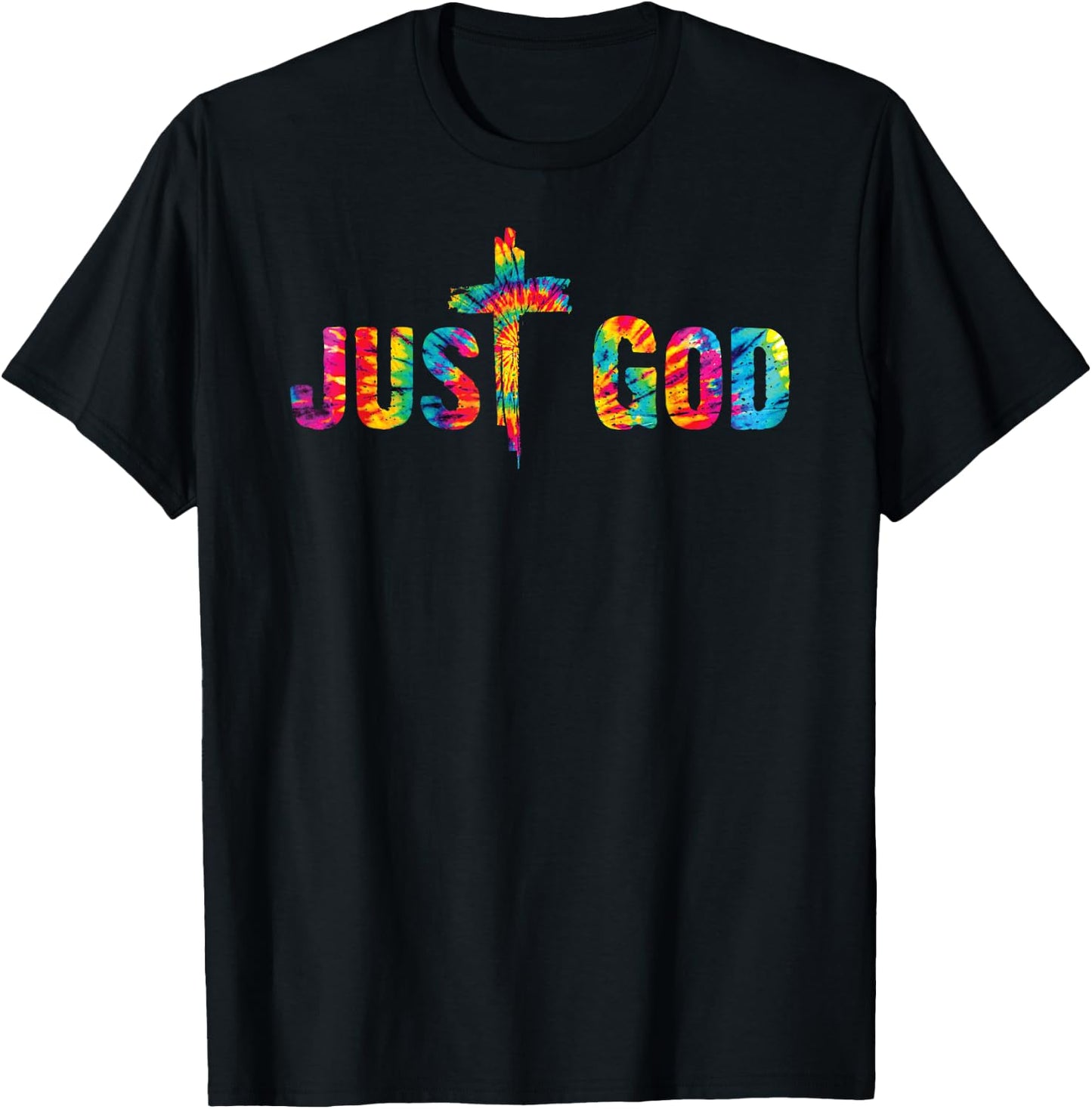 Just God Jesus Cross Inspirational Motivational Christian T-Shirt - T-Shirt | Black