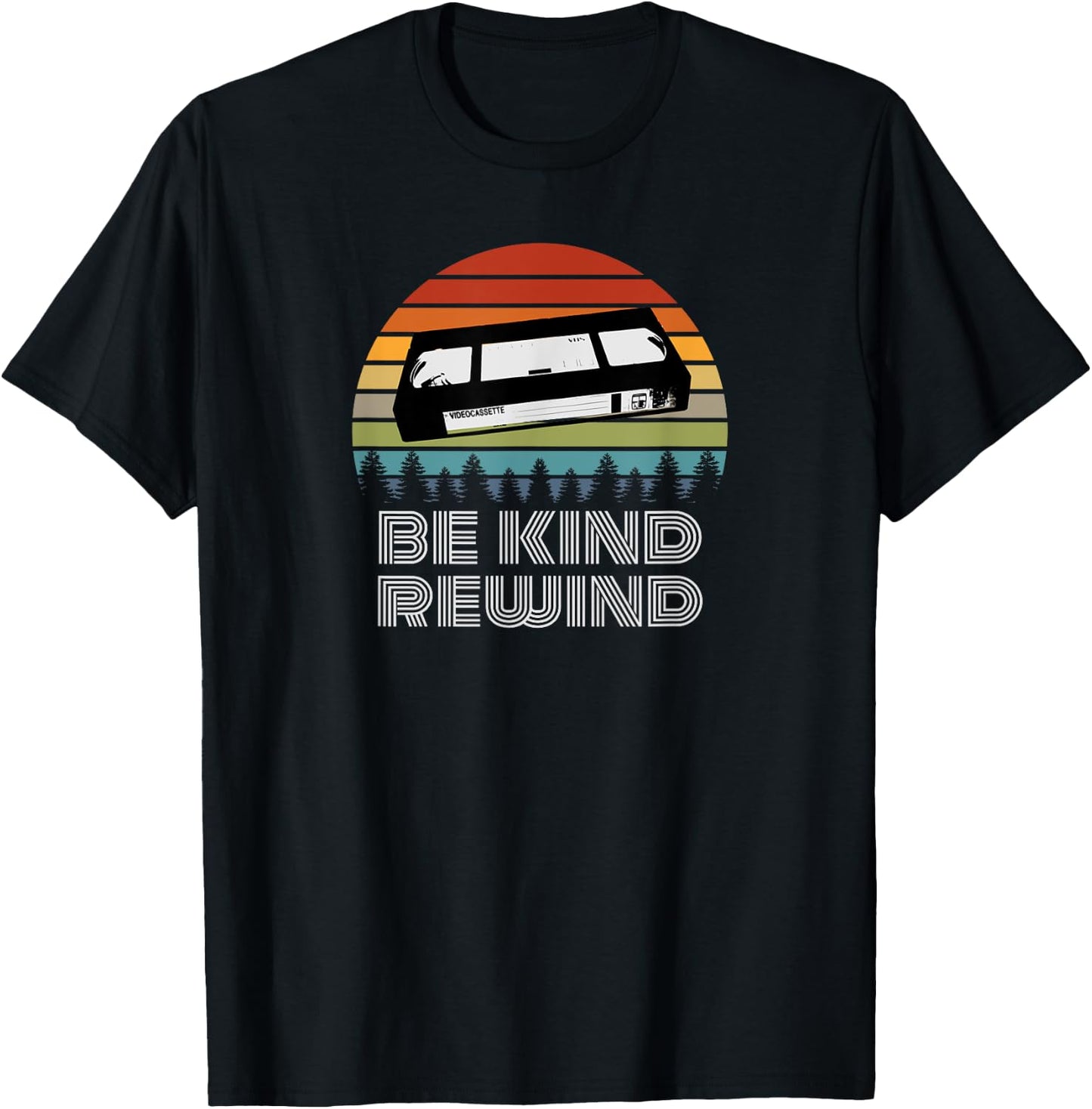 VHS Shirt Vintage Retro 80s 90s Gift VCR Be Kind Rewind T-Shirt - T-Shirt | Black