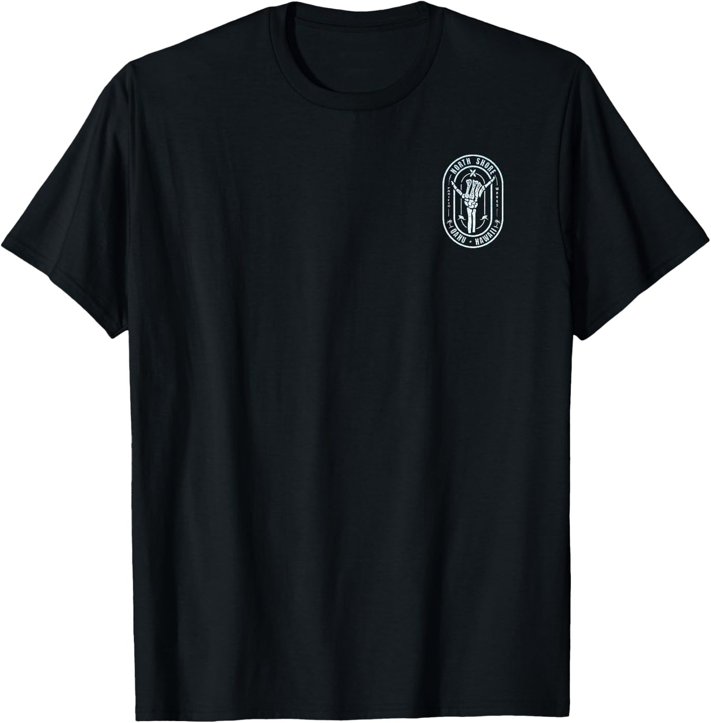 Left Chest & Back print - Shaka Oahu Hawaii T-Shirt - T-Shirt | Black
