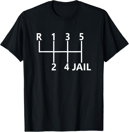 6 Speed Manual Transmission for Car Enthusiasts Humour T-Shirt - T-Shirt | Black