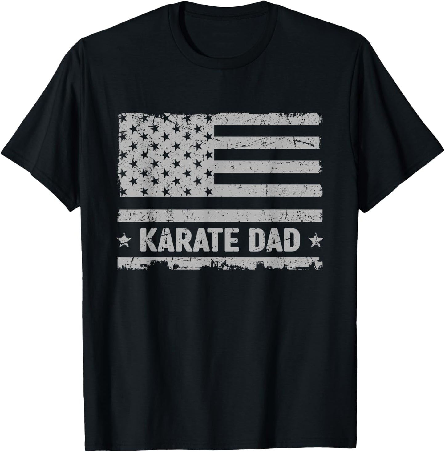 Karate Dad America US Flag Patriot - Vintage Gift T-Shirt - T-Shirt | Black