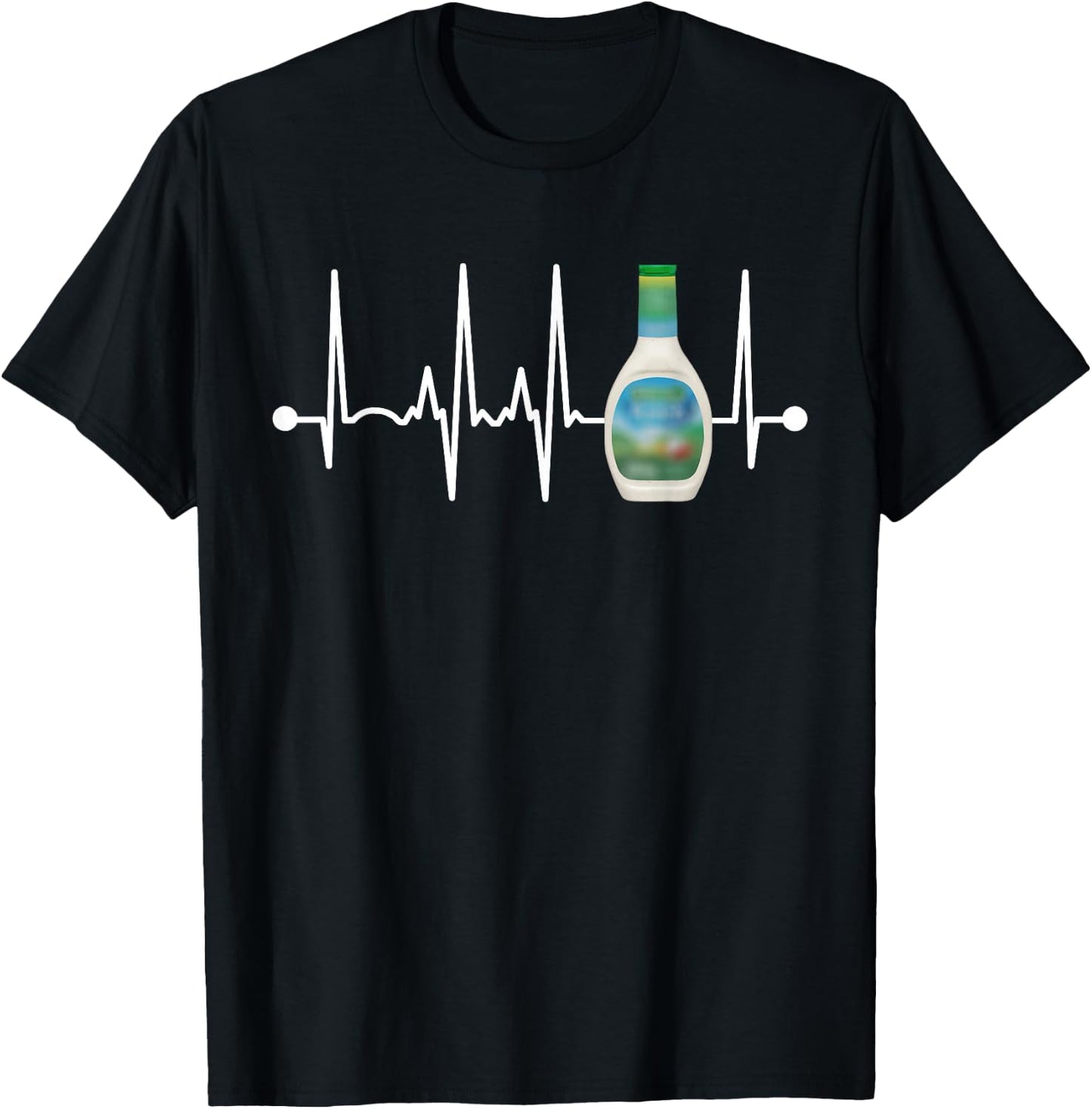 Ranch Dressing ECG Funny EKG Keto T-Shirt - T-Shirt | Black