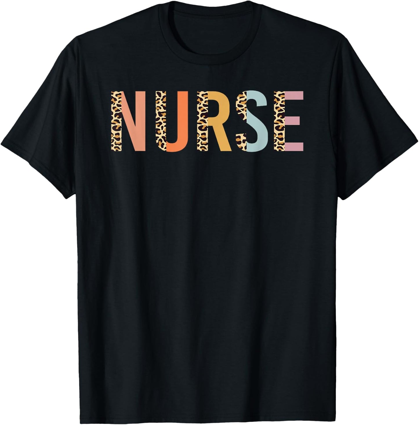 Nurse Leopard Print Nursing School Women Cute T-Shirt - T-Shirt | Black