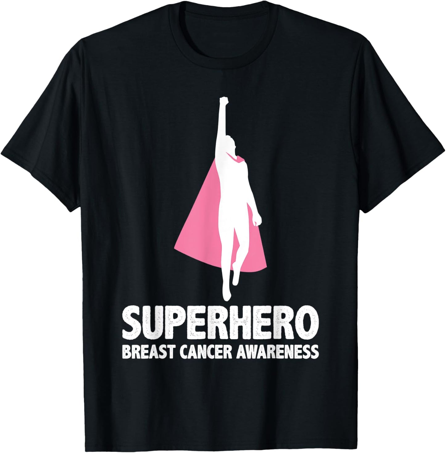 Superhero Men - Breast Cancer Awareness T-Shirt - T-Shirt | Black