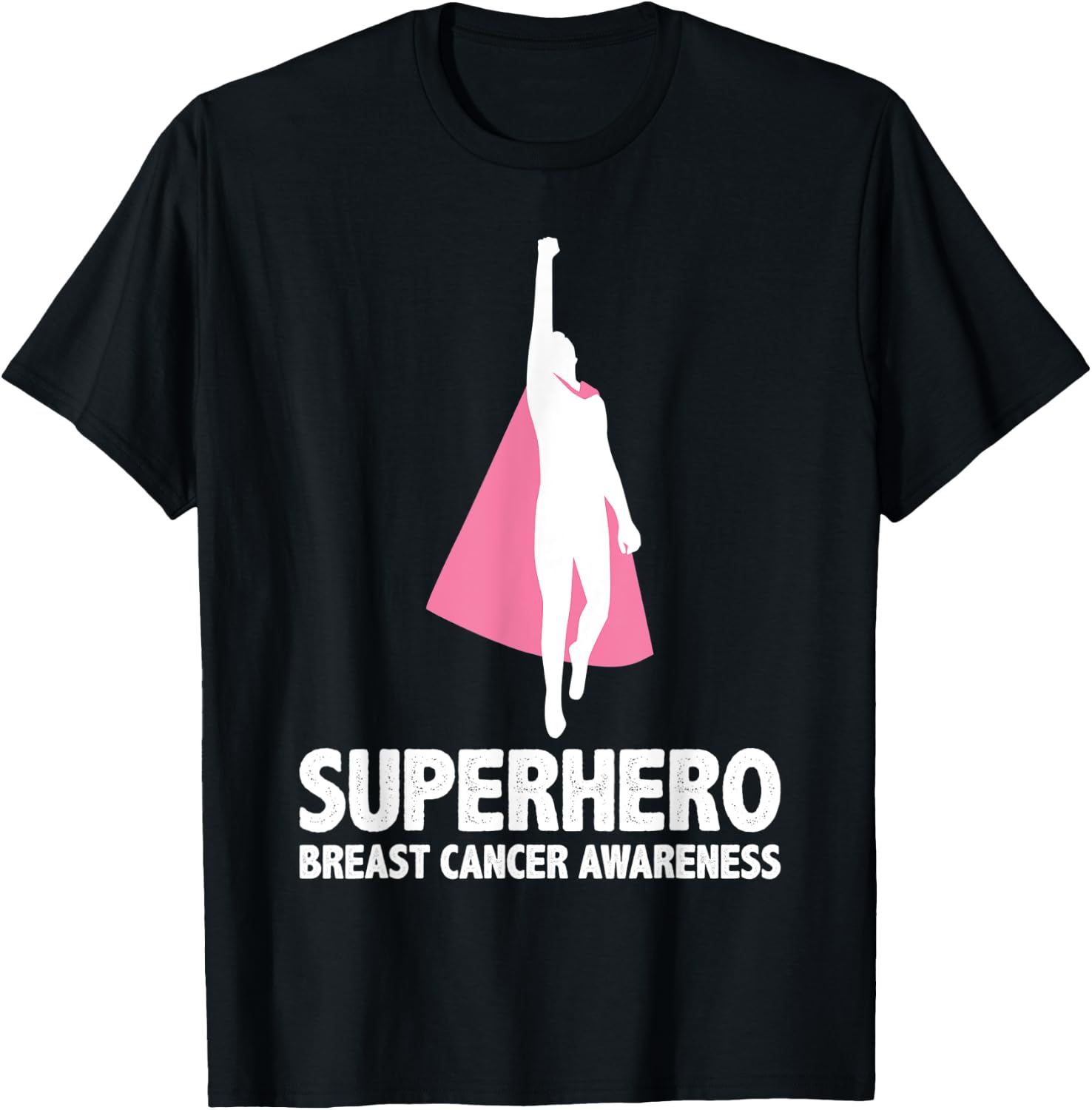 Superhero Men - Breast Cancer Awareness T-Shirt - T-Shirt | Black