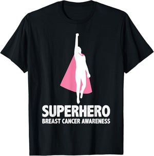 Superhero Men - Breast Cancer Awareness T-Shirt - T-Shirt | Black