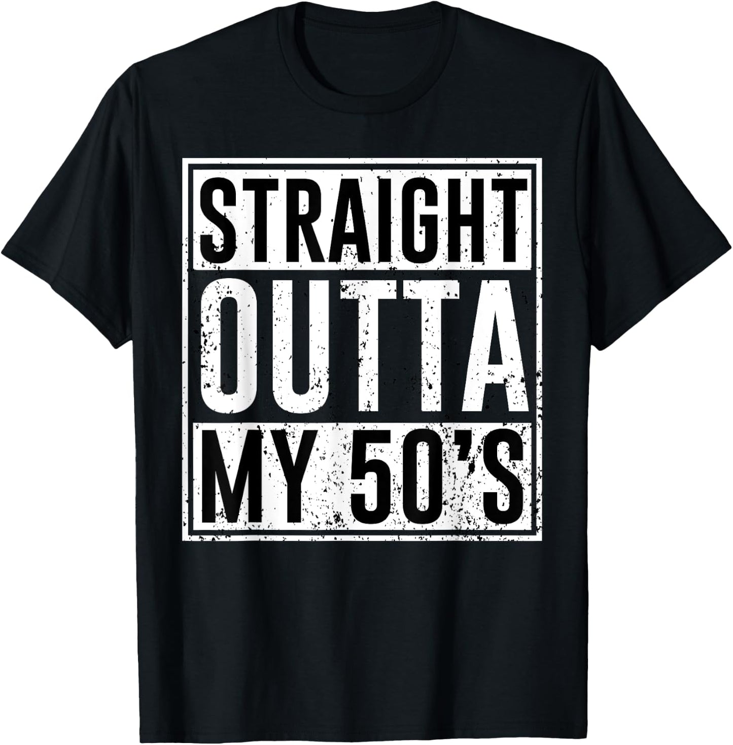 Straight Outta My 50's Birthday Party Matching Family 50 T-Shirt - T-Shirt | Black