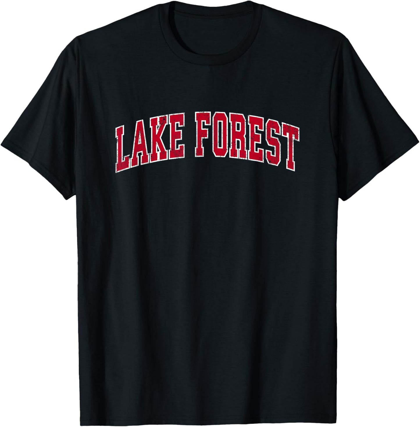 Lake Forest Illinois IL Vintage Sports Design Red Design T-Shirt - T-Shirt | Black