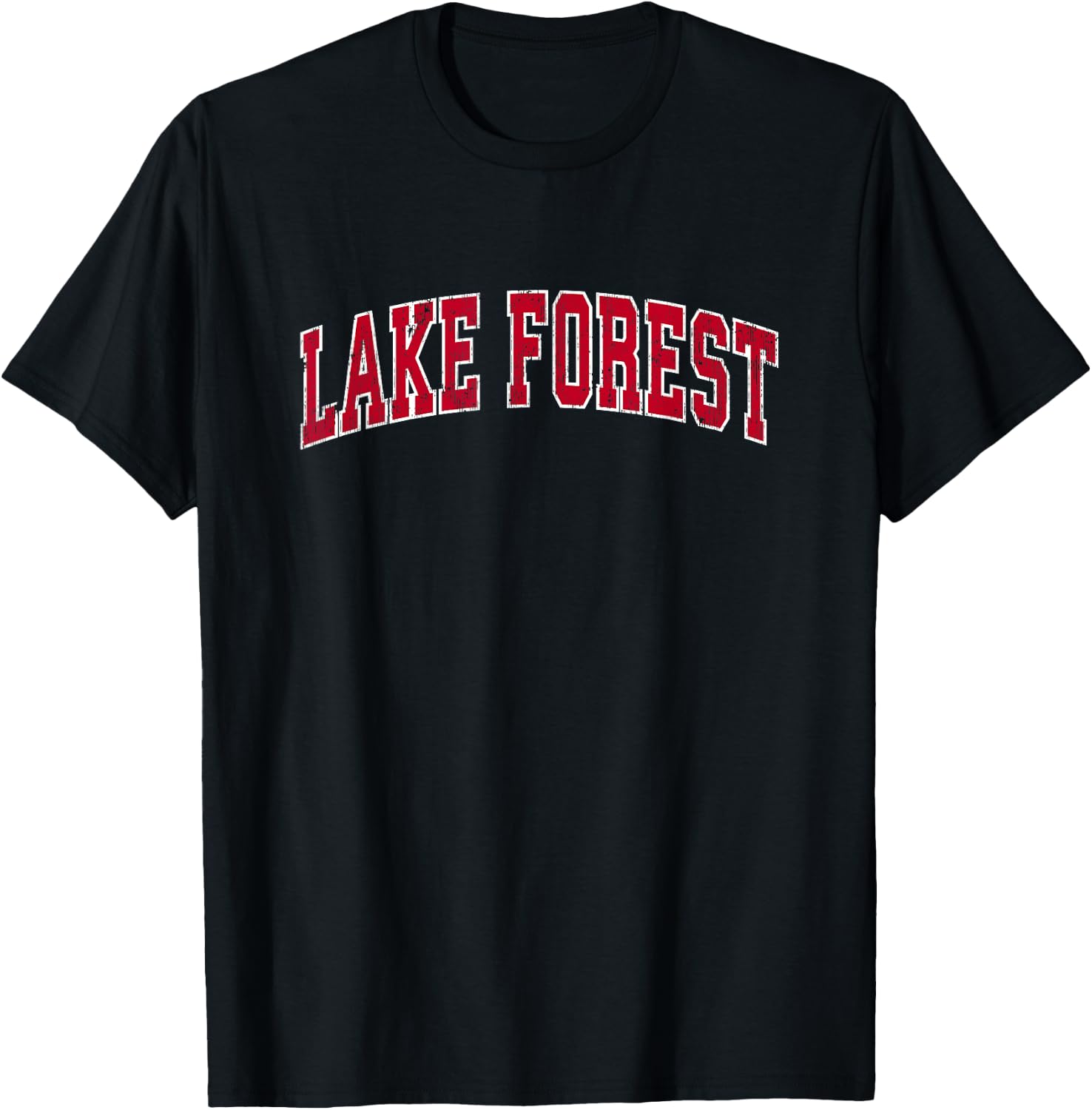 Lake Forest Illinois IL Vintage Sports Design Red Design T-Shirt - T-Shirt | Black