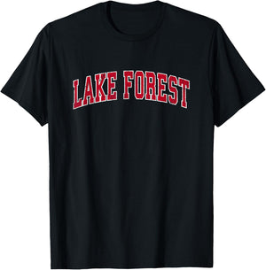 Lake Forest Illinois IL Vintage Sports Design Red Design T-Shirt - T-Shirt | Black