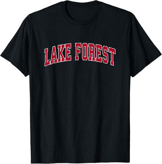 Lake Forest Illinois IL Vintage Sports Design Red Design T-Shirt - T-Shirt | Black