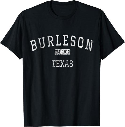 Burleson Texas TX Vintage T-Shirt - T-Shirt | Black