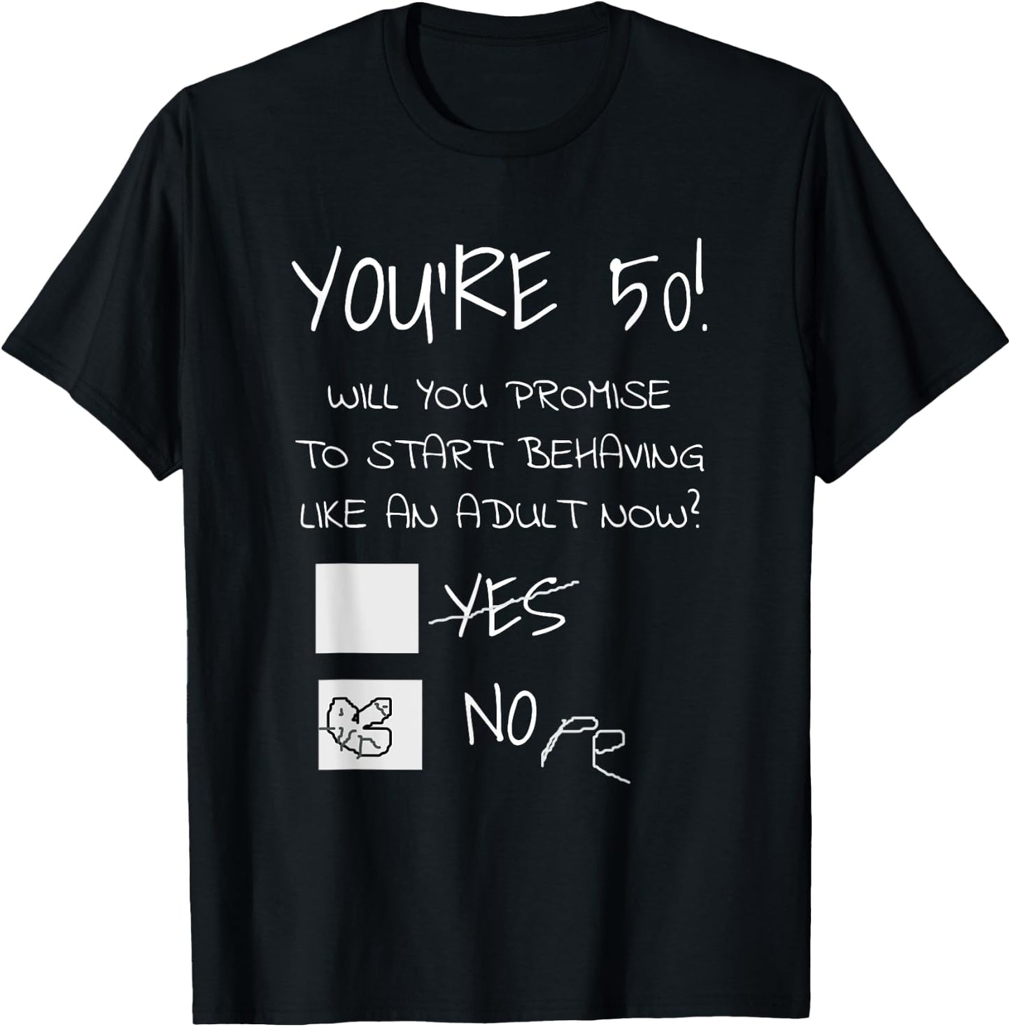 Funny 50th Birthday Gag Gift 50 Years Old Joke Present T-Shirt - T-Shirt | Black