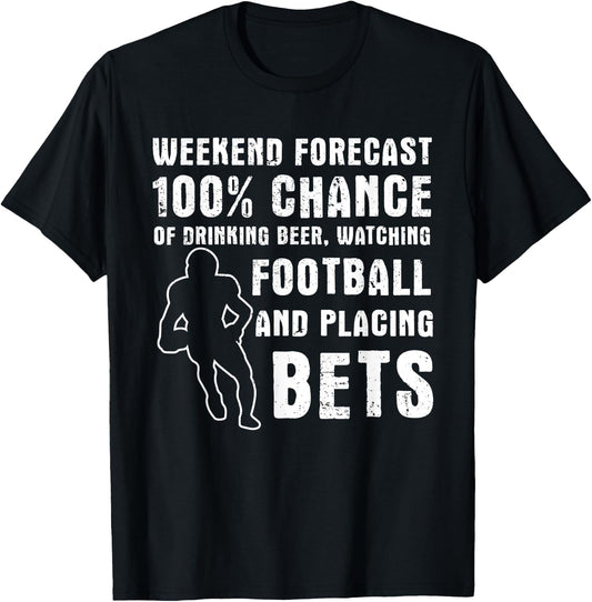 Fantasy Football Sports Betting Gambling Sports Bet Gambler T-Shirt - T-Shirt | Black