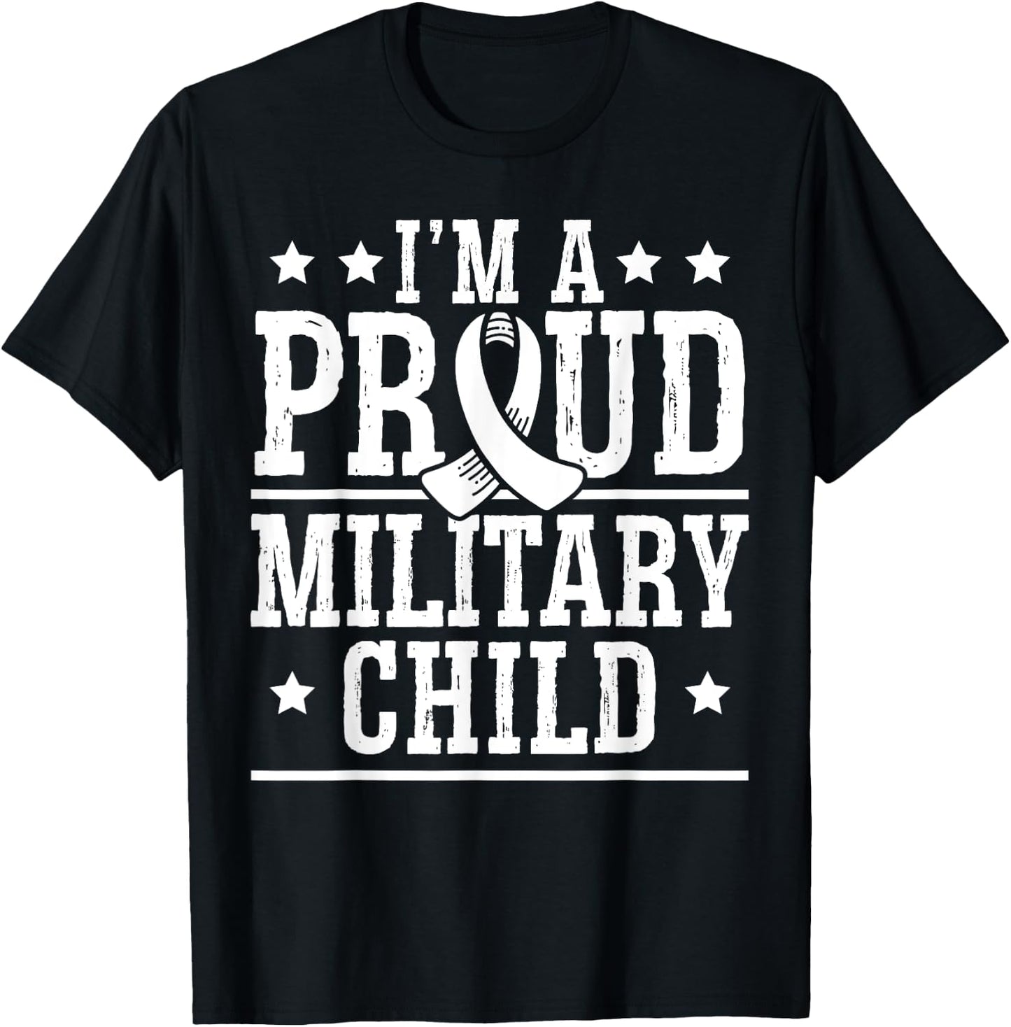 I'm A Proud Military Child Month Veteran Military Brat T-Shirt - T-Shirt | Black