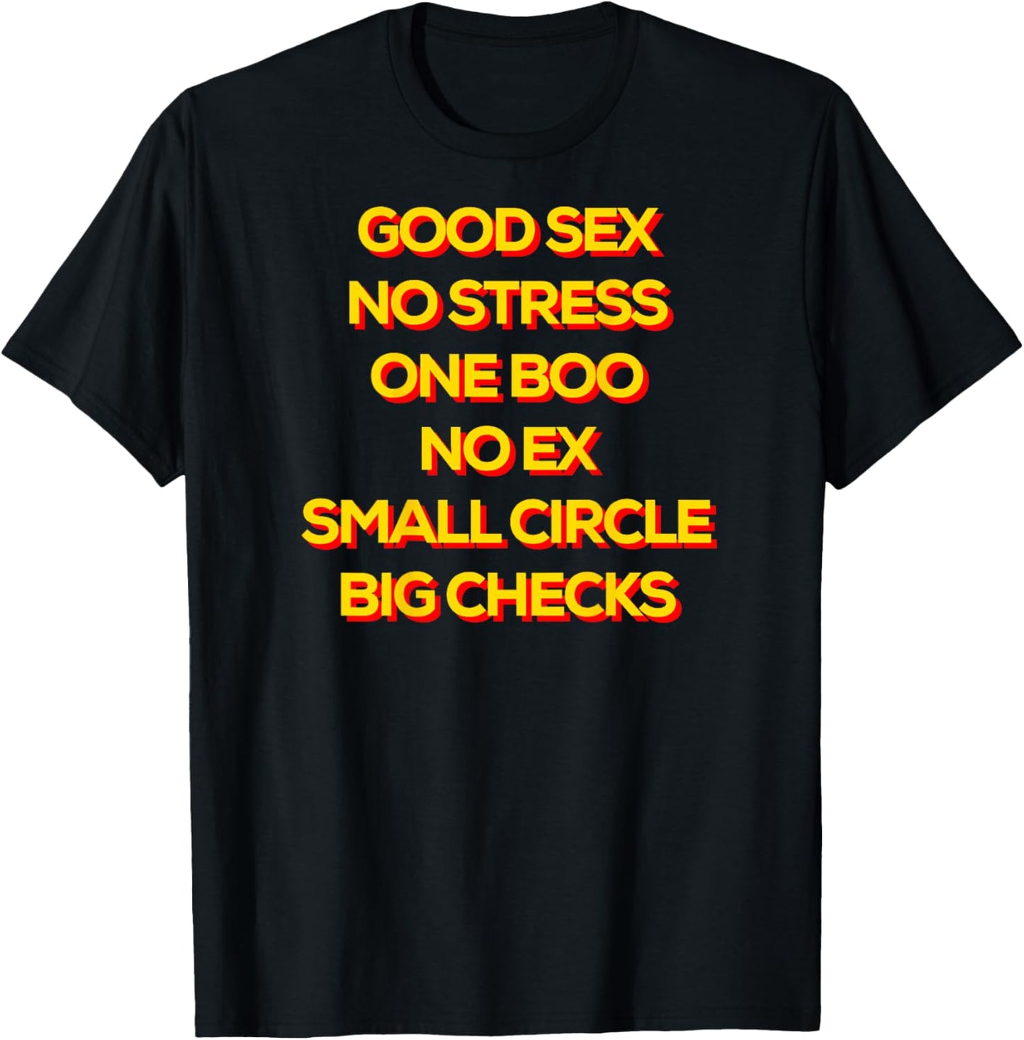 Good Sex No Stress One Boo No Ex Small Circle Big Checks T-Shirt - T-Shirt | Black