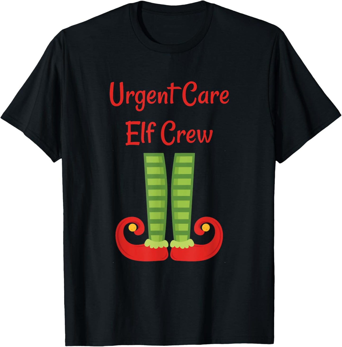 Urgent Care Elf Crew Christmas T-Shirt - T-Shirt | Black