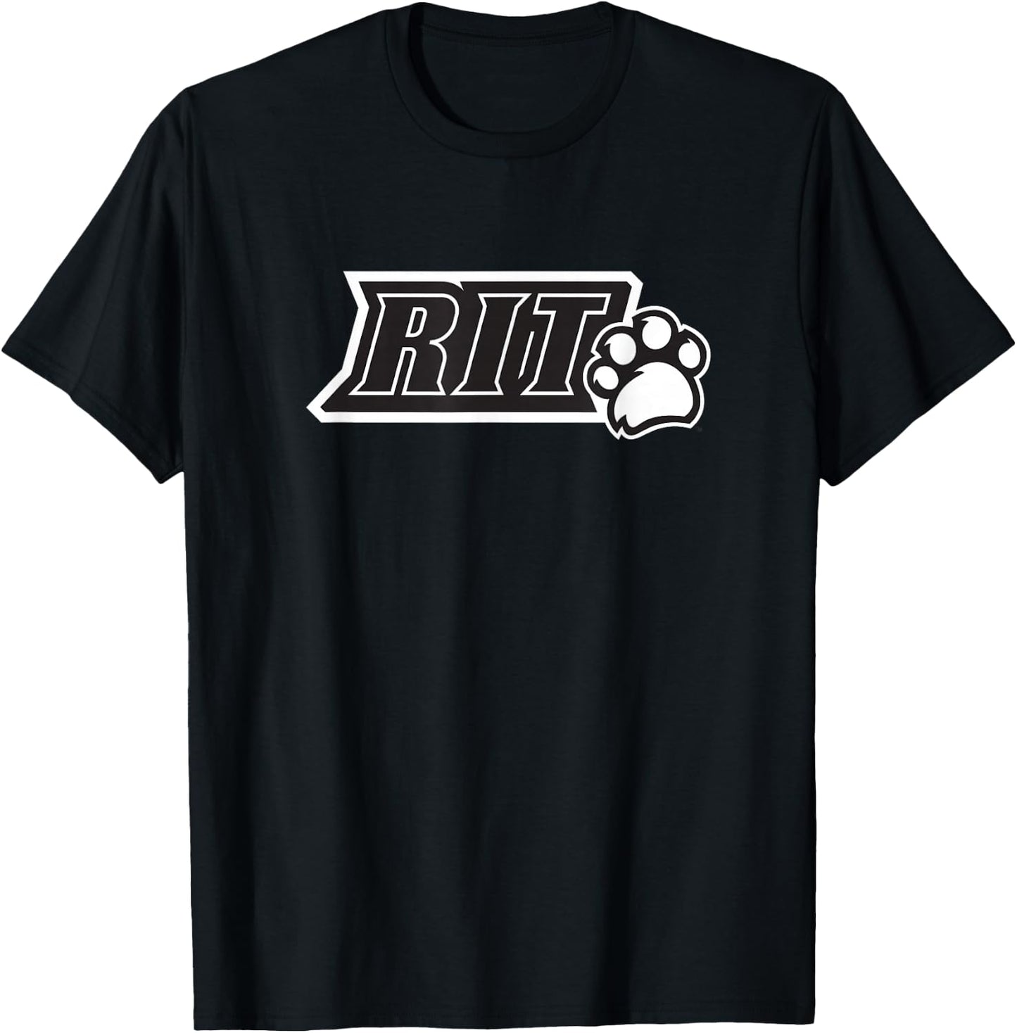 Rochester Institute of Technology RIT Paw B/W Logo T-Shirt - T-Shirt | Black