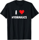 I Love Hydraulics - Heart - Mechanic Engineer Engineering T-Shirt - T-Shirt | Black