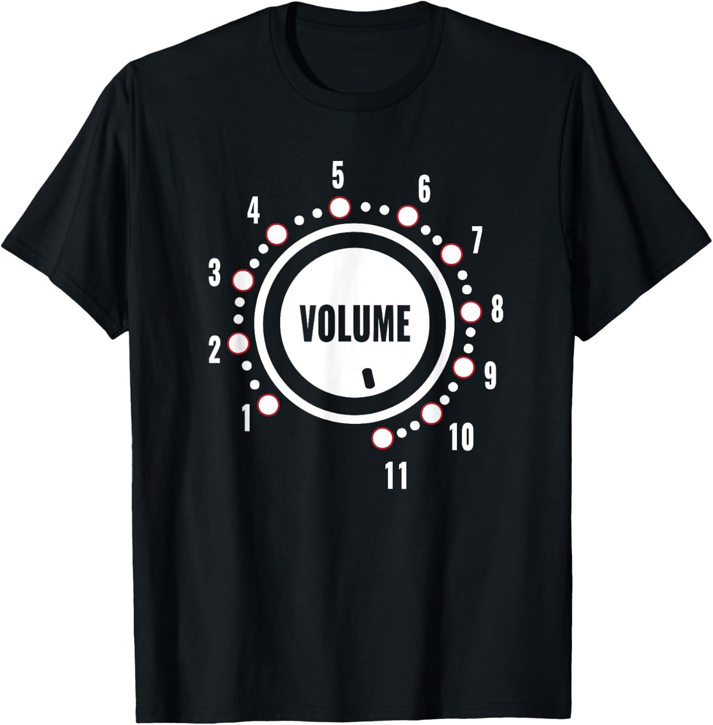 Funny Volume Knob Turned Up to Maximum 11 Music Gift T-Shirt - T-Shirt | Black