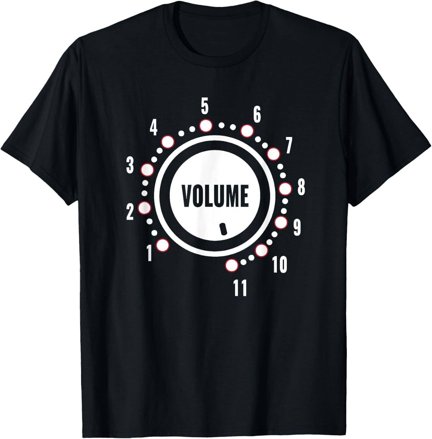 Funny Volume Knob Turned Up to Maximum 11 Music Gift T-Shirt - T-Shirt | Black