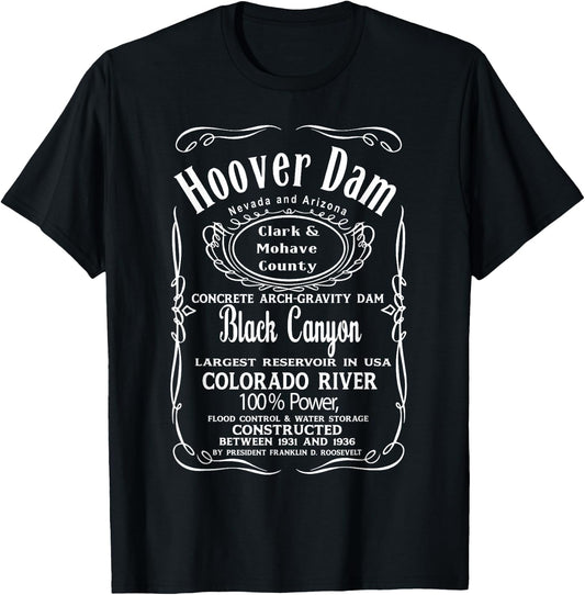 Hoover Dam Nevada Arizona USA United States of America T-Shirt - T-Shirt | Black