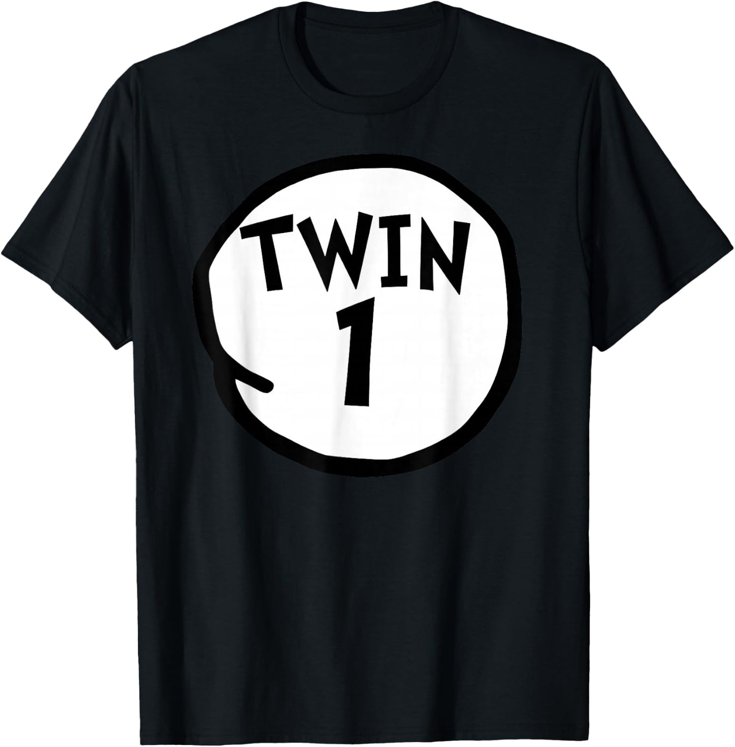 Twin 1 Funny Matching Twin one T-Shirt - T-Shirt | Black